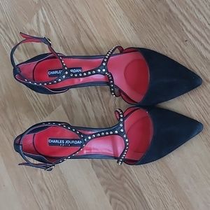 Charles Jourdan Black Suede High Heels